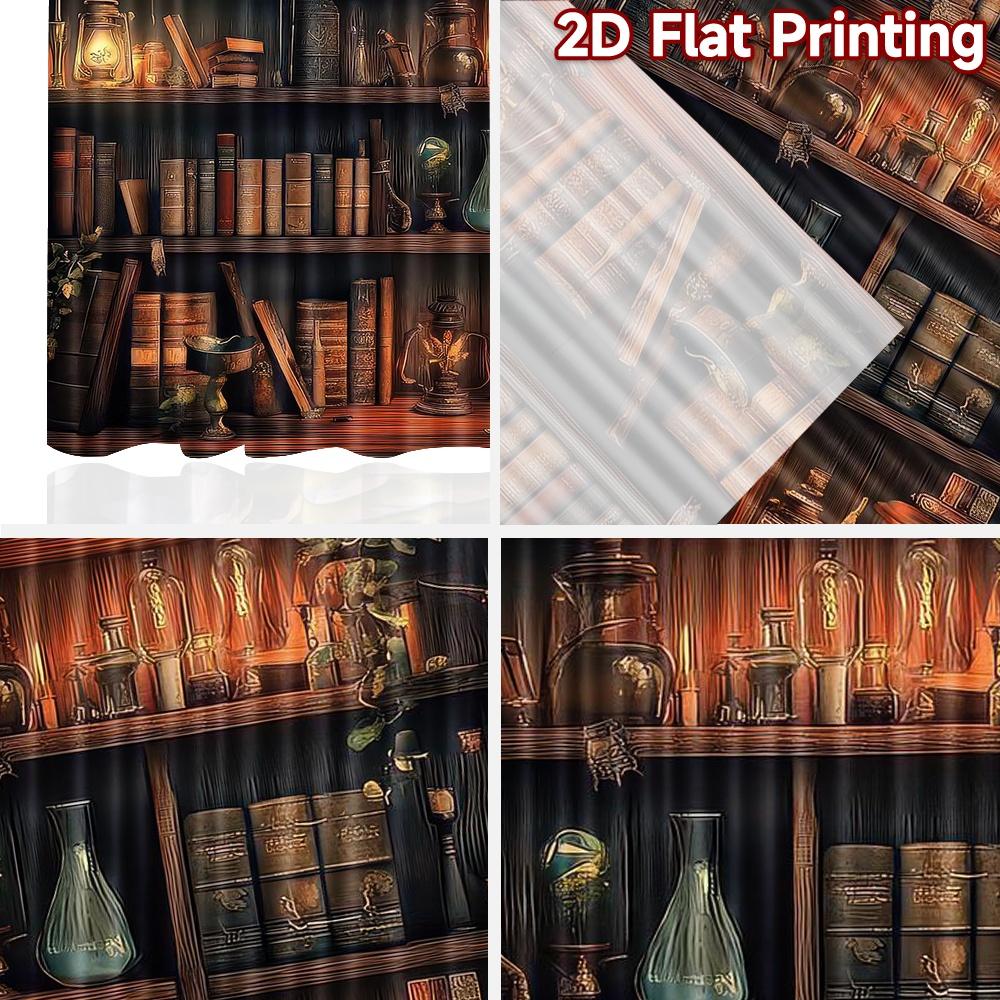 2D flat Photography Backdrop Tapestry Cozy Library with s 100% Polyester Anniversary Use for Suitable for event decoration