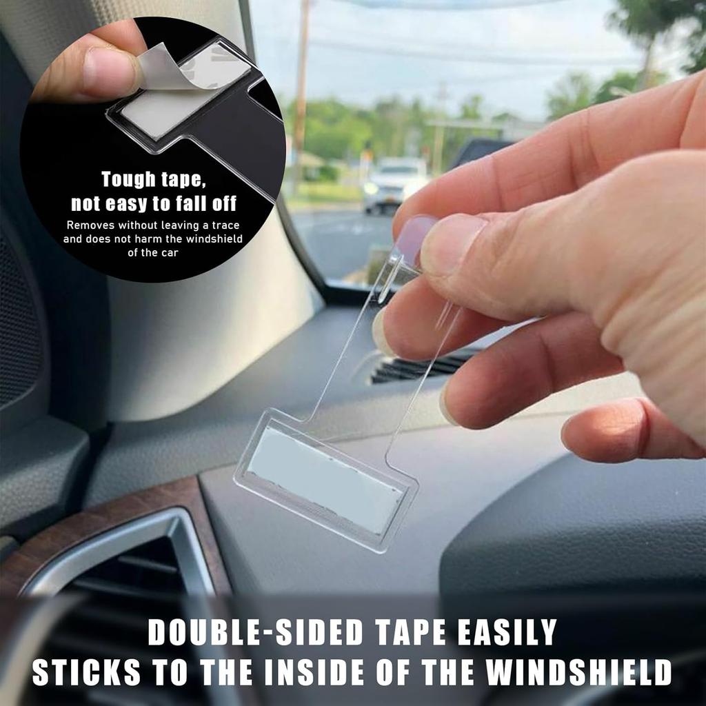 Yourkar 2 PCS Car Windshield Parking Ticket Holder, Transparent Parking Ticket Holder Clip with Adhesive Tape, Plastic Auto Windshield Invoice Clip,