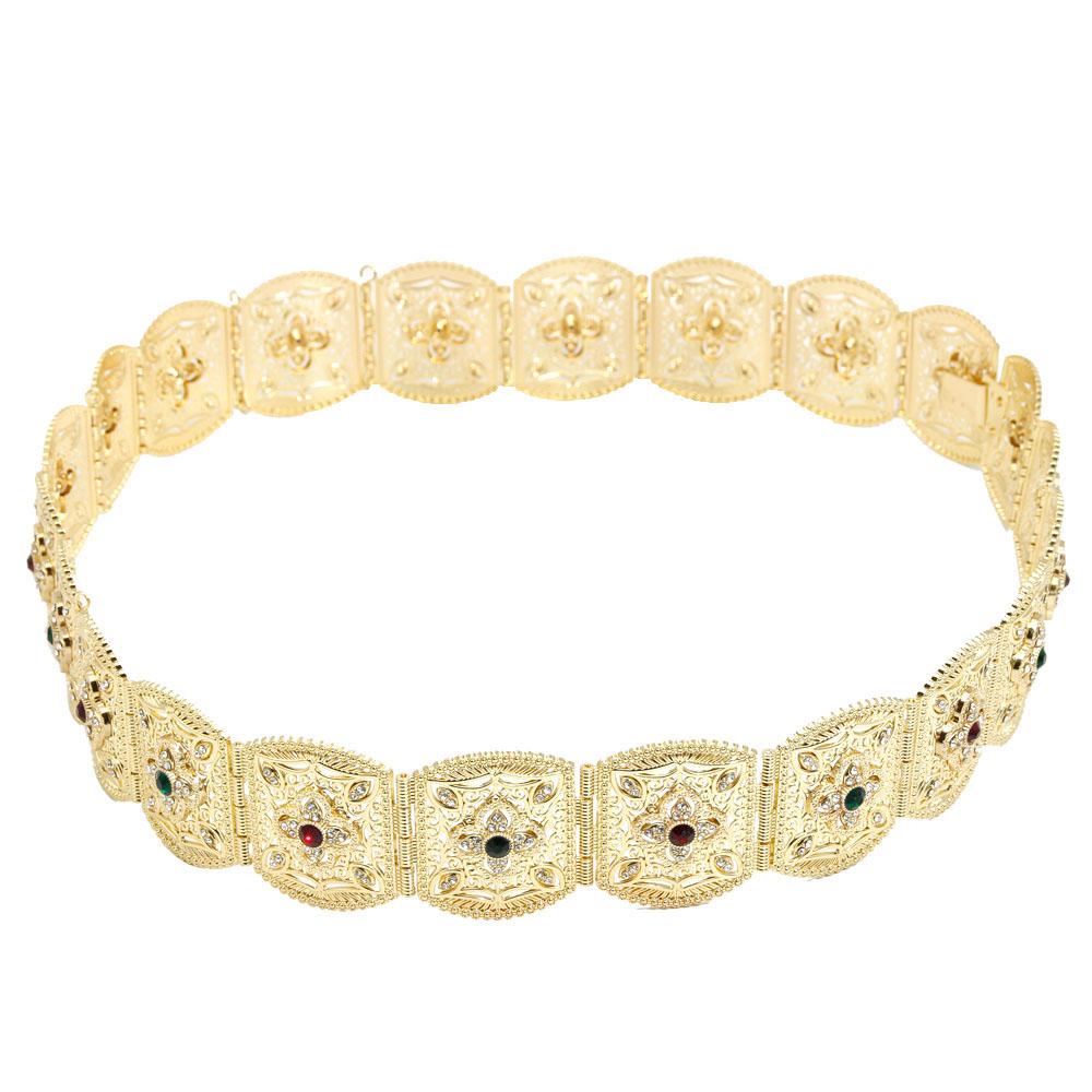 Belt for Women Ethnic Wedding Jewelry Robe Belt Crystal Waist Chains Adjustable Length