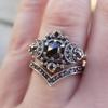 New Gothic Universe Moon Ring Set for Women Vintage Creative Pentagram Black Party Vacation Jewelry Halloween birthday Gifts