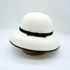 Hepburn Elegant Bow White Black Edge French Bell Hat Women'S Autumn And Winter Woolen Felt Retro Top Hat Tide