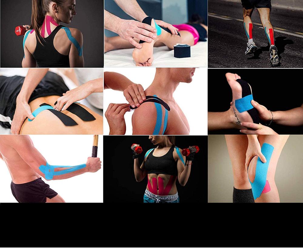 Sports Tape Kinesiology Tape Athletic Tape Breathable Physical Therapy Cotton Reduce Pain Injury Recovery Provides Supports