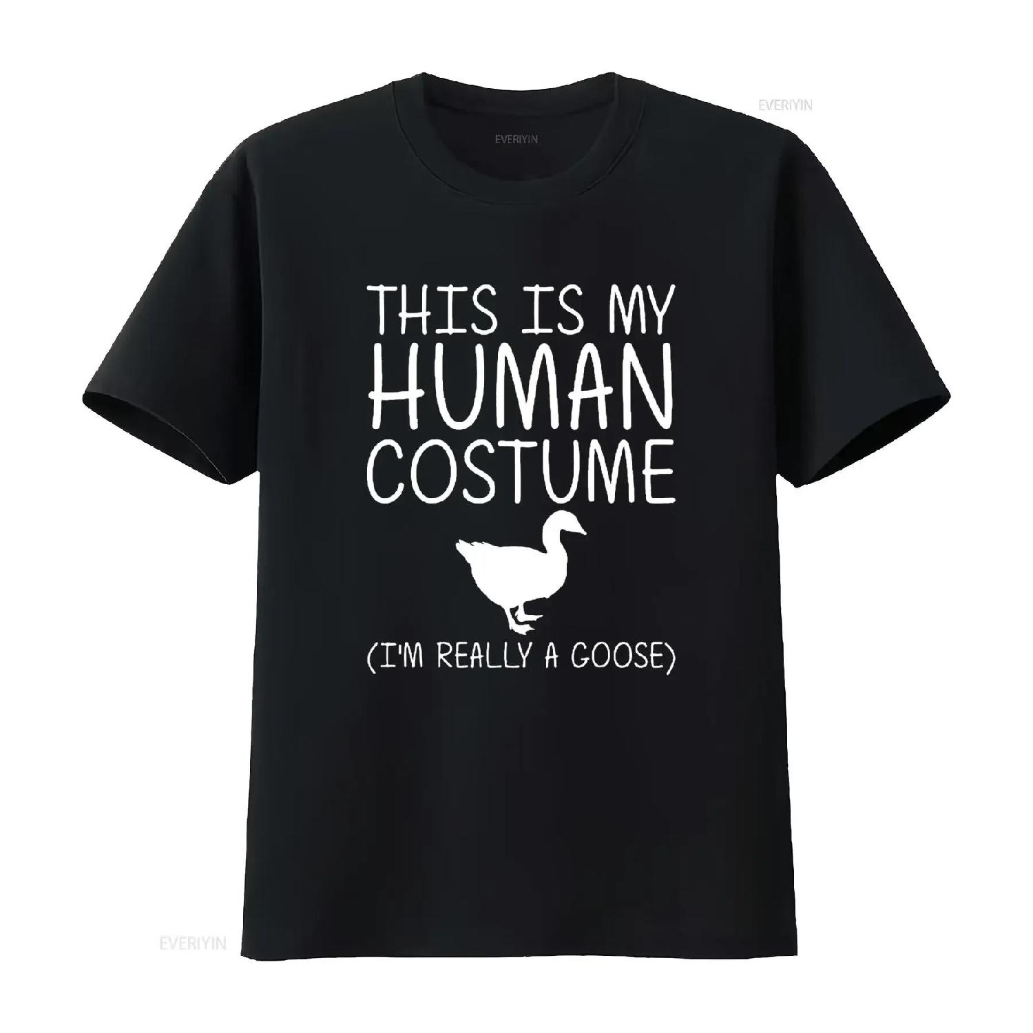 

Goose Easy Halloween Human Costume Waterfowl Animal DIY T Shirt Black vintage Washed Soft Comfortable Versatile homme fashion XXXXXL чорний