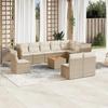 VidaXL Garden Lounge Set with Cushions 11 Pcs, Patio Sofas, Patio Furniture Set, Outdoor Furniture, Beige 3256030