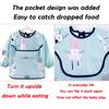Baby Kids Toddler Long Sleeve Scarf Waterproof Art Smock Feeding Bib Apron Pocket Infant Boys Girls Burp Cloth Bandana Bibs