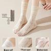 Women's White Scrunch Socks: Summer Thin Style with Lace Trim, Breathable Mesh, Frilly Edge, Mid-Calf Length.