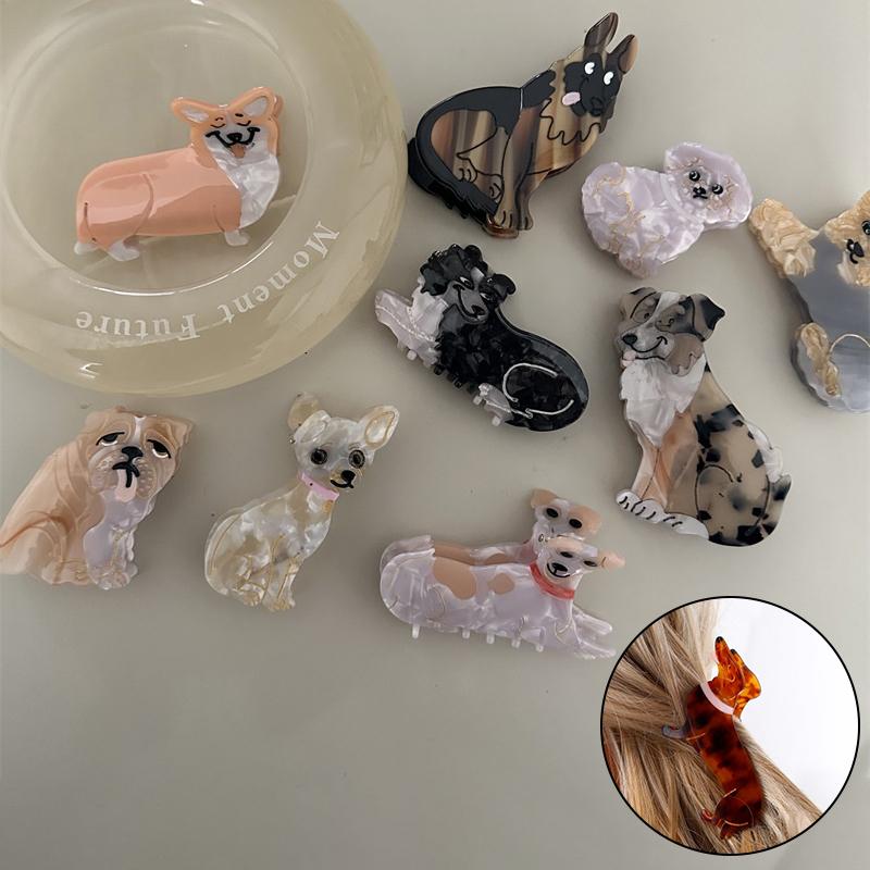 1Pcs Cute Cartoon Dog Hair Clips Acrylic Hair Clips For Women Girls Pins Hair Accessories Hair Grips Acetate Headwear Party Gift