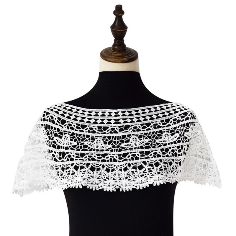 Women's Fashionable Lace Capelet with Embroidery Hollow out False Half Shirt Collar Neck for Special Occasion