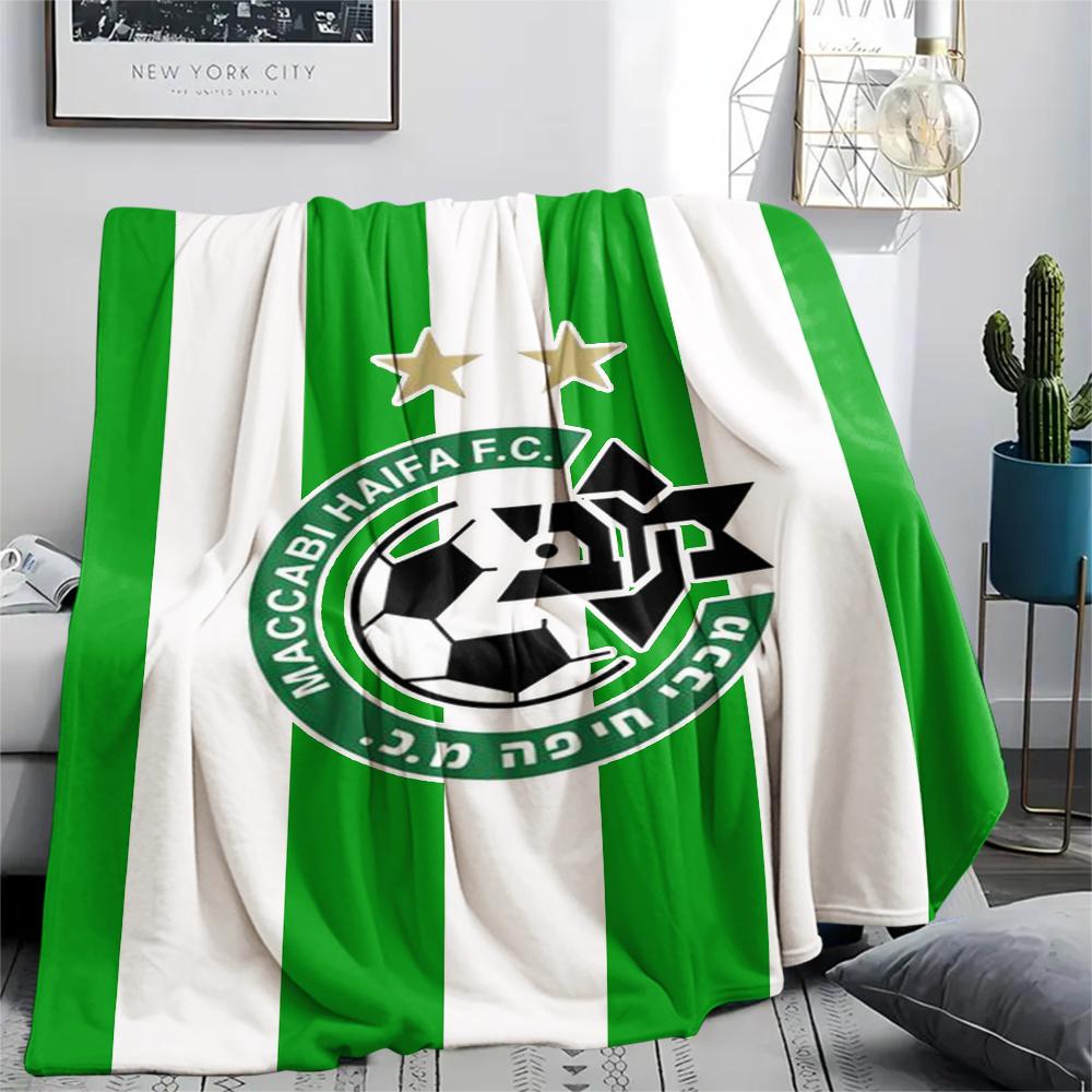 1Pc Maccabi-Haifa Print Flannel Blanket, High quality Comfortable for All Seasons, Home Decor, Warmth and Comfort, Perfect for Gifts