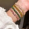 Light Luxury Zircon Flower Bracelet For Women With Copper Material And Wheat Pattern