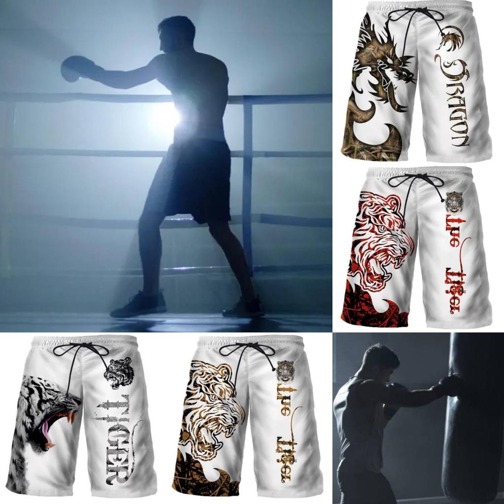 Tiger Dragon  Boxing Shorts Pants 3D Print Fighting Training Unisex Men Women Quick Dry Fitness Gym Sport Workout Casual Streetwear