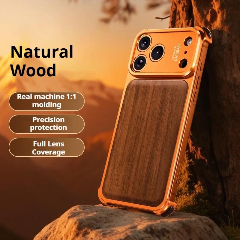 Oatsbasf Custodia in Legno per iPhone 17 Pro Max/17 Pro Magsafe Senza Bordi Ricarica Wireless Protezione Antiurto di Grado Militare