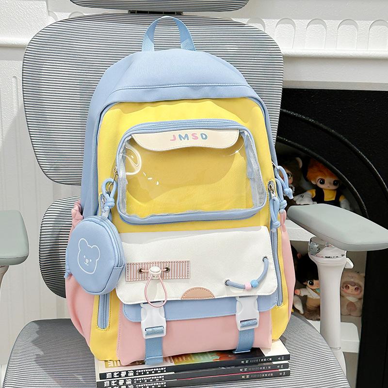 Schoolbag Student Schoolbag Korean Version Two-dimensional Girl Pain Bag Light Junior High School Students Class Backpack High Value