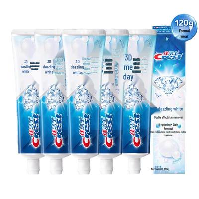 Crest 3D White Dual Action Toothpaste, 120g Pack of 5