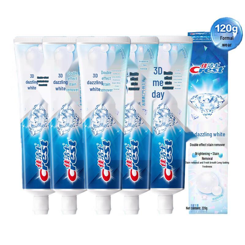

Crest 3D White Dual Action Toothpaste, 120g Pack of 5