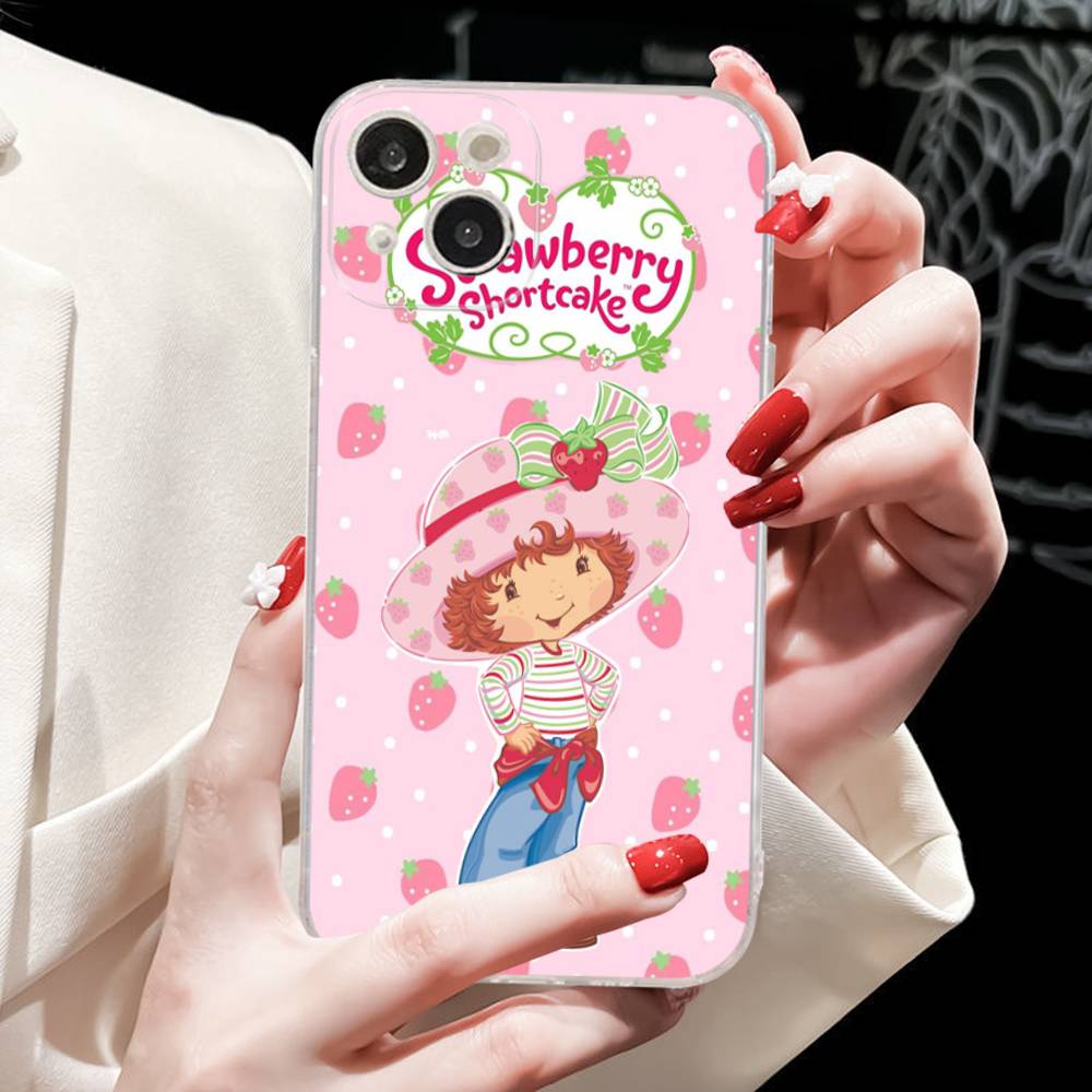 S-Strawberry Cartoon S-Shortcake Girl Case For Iphone 17 16 15 Pro Max 11 12 13 14 Pro Plus Phone Cover