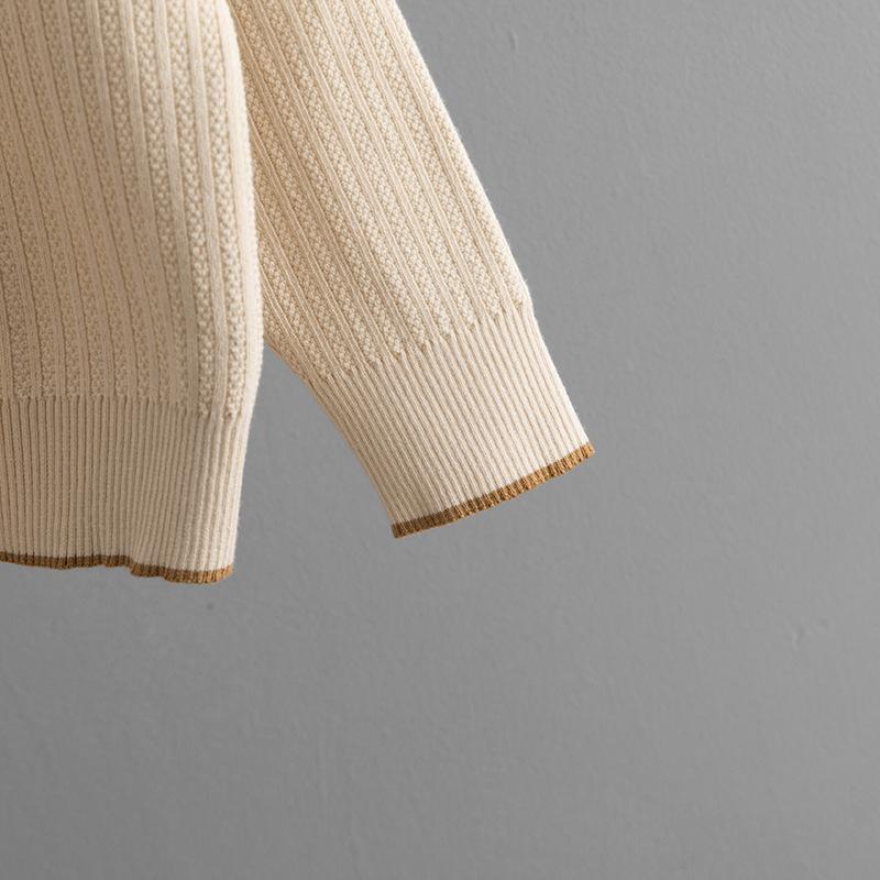 HNXC Xiaoxiang-style Polo Neck Sweater for Women, A Stylish Autumn and Winter Knitted Top with A Flip Collar