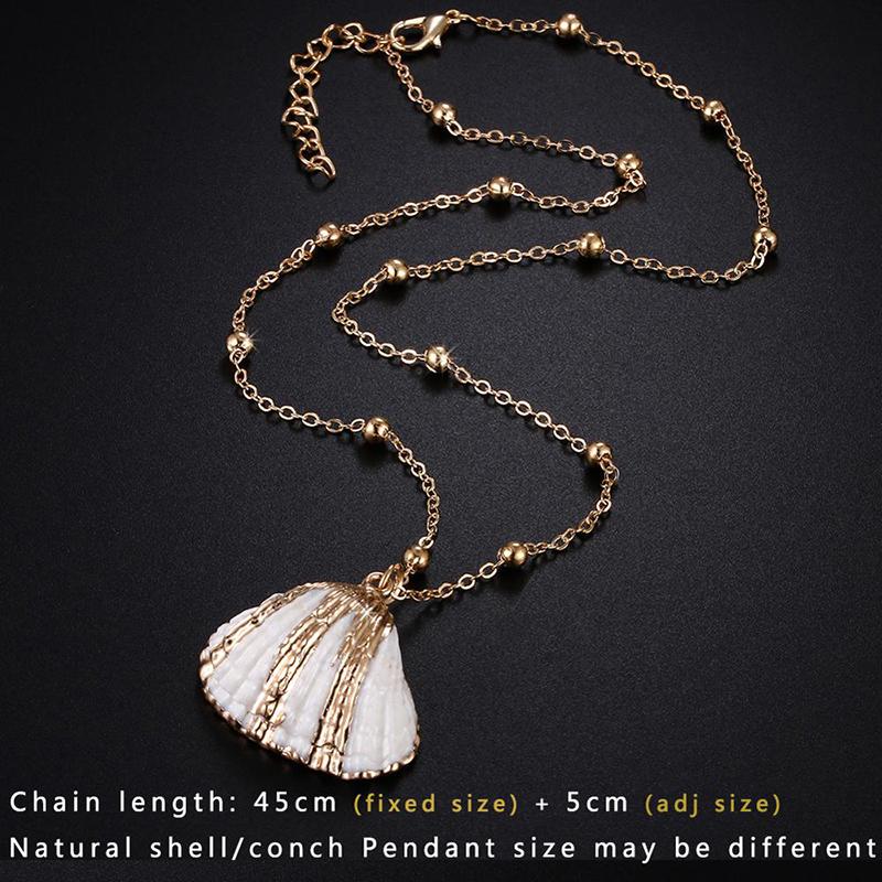 32 Styles Charm Boho Natural Shells Necklaces Scallop Pendant Necklace For Women Gifts Chain Style Alloy Seashell Summer Jewelry