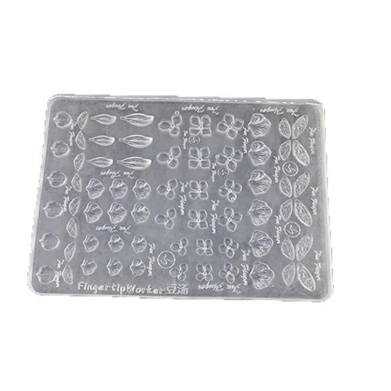 3D Silicone Flower Nail Carving Mold Butterfly Stamping Plate Nails Stencils Blossom Nail Template Thin And Washable