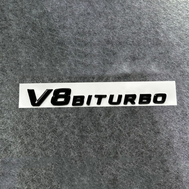2Pcs V8 Biturbo 4matic Car Fender Side Emblem Logo Badge For C63S W205 E63S W213 S63 W222 GLC63S X253 GLE63S W167 AMG Accessories