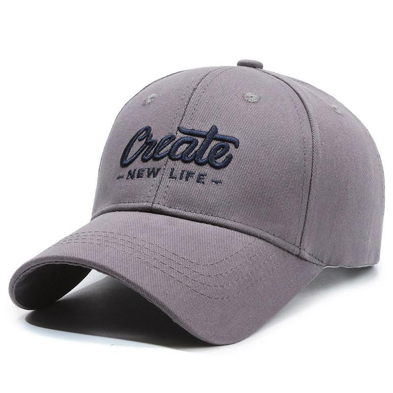 Curved Cotton Brim Cap With Embroidery Adjustable Strap Men Women Outdoor Use