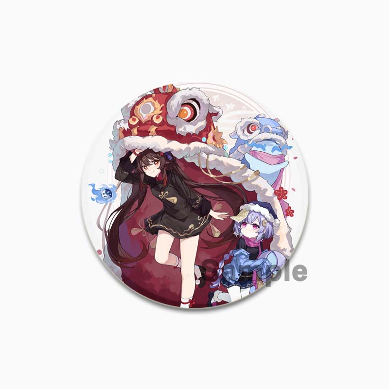 32/44/58MM Alloy Pins for Backpack Hat  Icon Cartoon Brooch  Genshin Impact Pin Fashion Jewelry Accessory