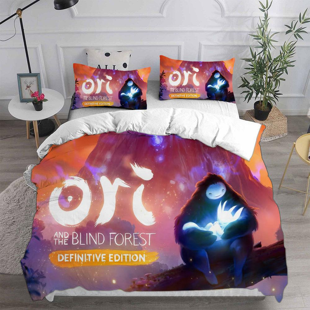 3D Game Ori and the Blind Forest Bedding Sets Comforter Quilt Bed Cover Duvet Cover Pillow Case 2-3 Pieces Sets Kids Adult Size