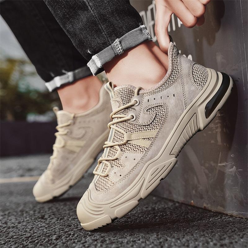 Fashion Outdoor Walking New Men Casual Shoes Summer Breathable Thin Driving Shoes Beach Vacation Mesh Shoes Feet Anti Slip Sports Shoes