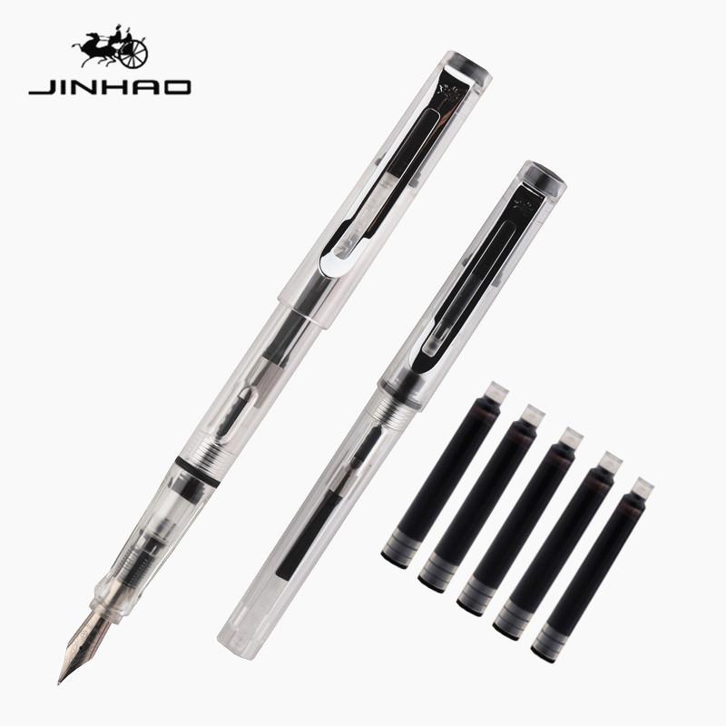 New Jinhao Transparent Colour Business Office Fountain Pen Student School Stationery Supplies