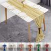 70x300cm Wedding Table Runners Dusty Gold Burgundy Pink Soft Chiffon Fabric Wedding Runner Bridal Party Decorations