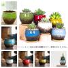 FaceColor Glazed Succulent Size Stylish Ceramic Glazed Set of 10cm Diameter x with Drainage and Bottom Net Not Pots, 3, Japanese-Style Planter,