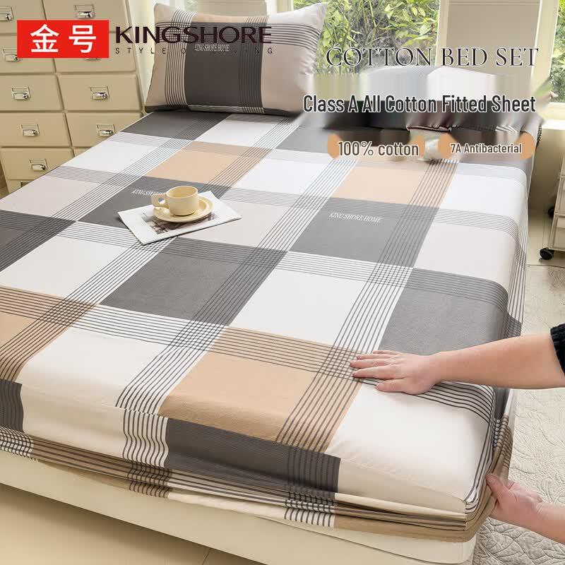 Jinhao Class A Antibacterial 100% Cotton Fitted Sheet 150cm x 200cm