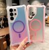 Luxury Shockproof Magnetic Changing Color Case for Samsung Galaxy S25Ultra S24 Plus Double Layer Armor Magsafe Protective Cover