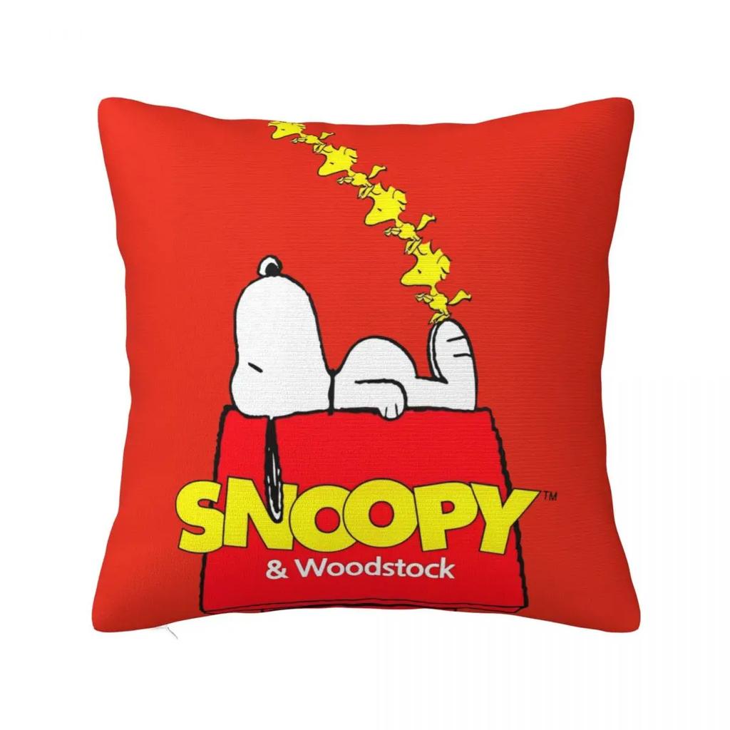 Holiday Snoopy Woodstock Stocking Pillow Case Cushion Cover Polyester Pillow Cover Cute Fun Pillowcases For Living Room Chair