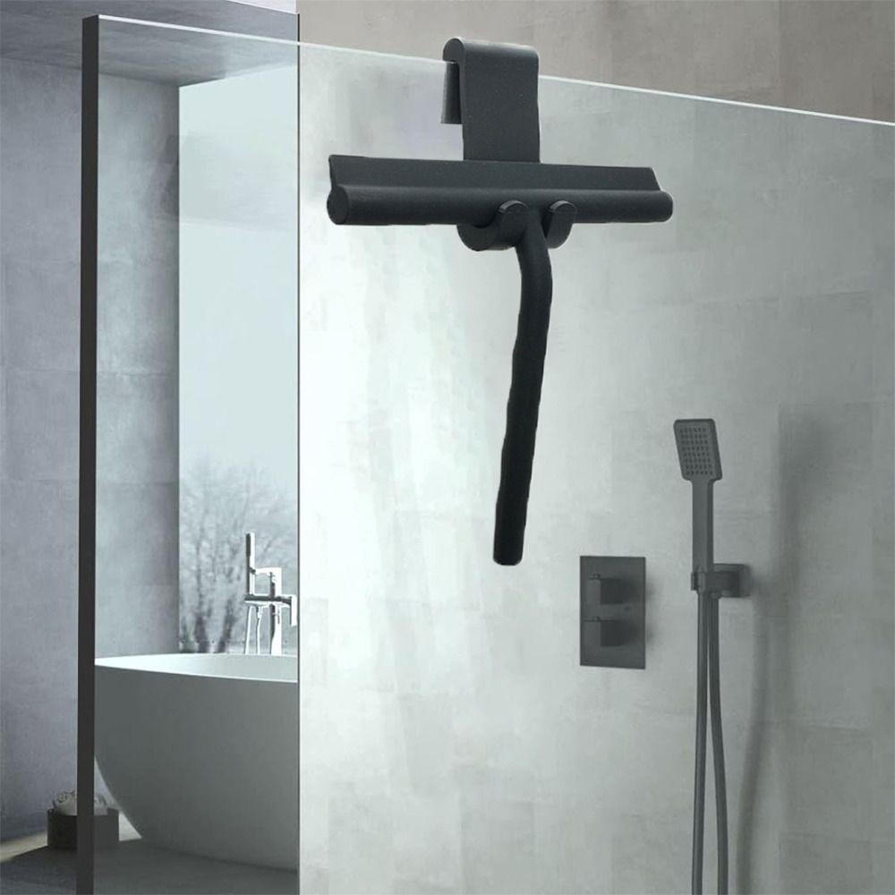 Bathroom Shower Squeegee Household Glass Wiper Window Mirror Silicone Scraper Shower Doors Hanging Squeegee Holder Cleaning Tool