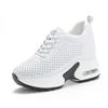 Fashion 10CM Wedge Heel Platform Dad Shoes Chunky Sneakers Air Mesh Breathable Women Sneakers Pumps Shoes Soft Leather Shoes