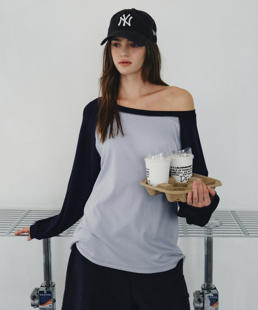 CITTA Number 23 Raglan Off-Shoulder T-Shirt_Ctt3002(Sky Blue)