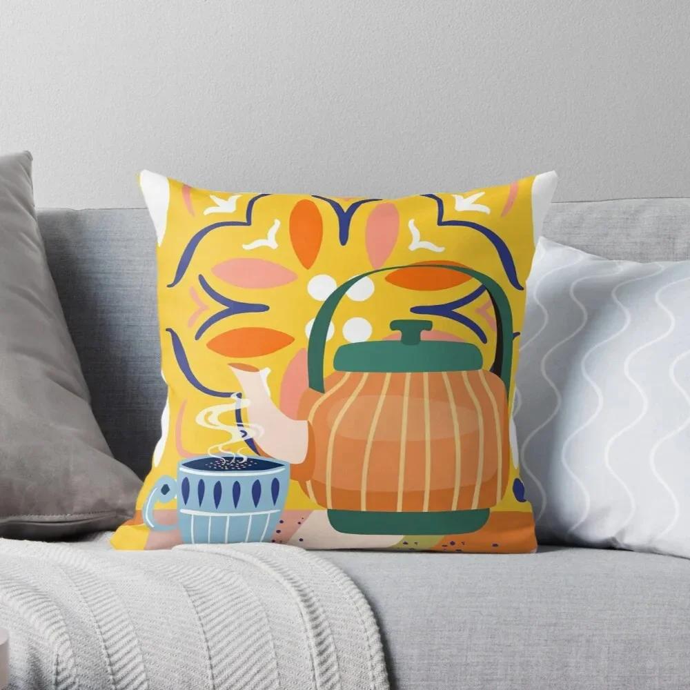 Office Decoration Cushion Cover Cartoon Character Style Life Scene Print Decoration Home Pillow Cover Square