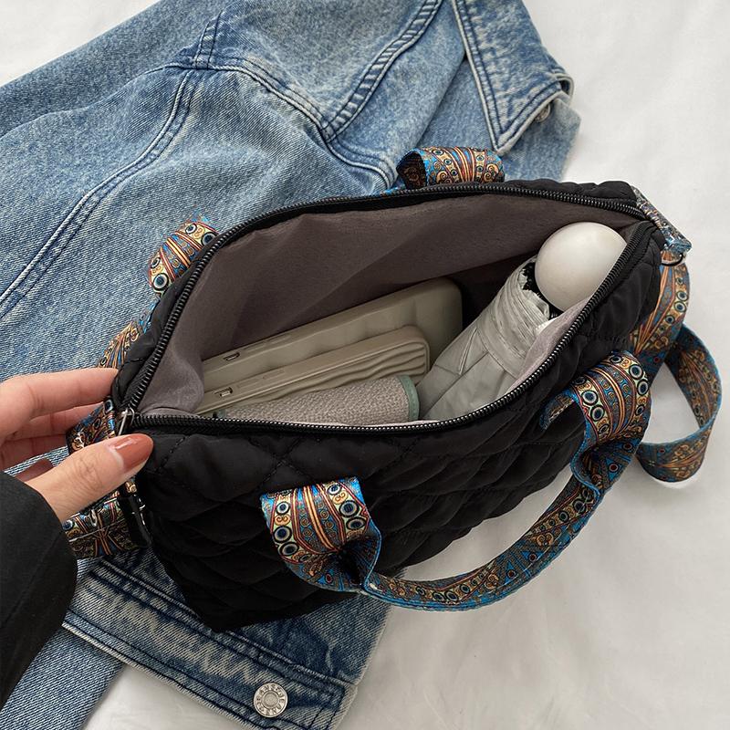 Designer Brand  Quilted Padded Large Tote Nylon Women Handbags Luxury Design Shoulder Crossbody Bags