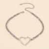 Women European Minimalist Light Luxury Design Clavicle Choker Full Rhinestone Heart Sweet Personality Necklace For Women