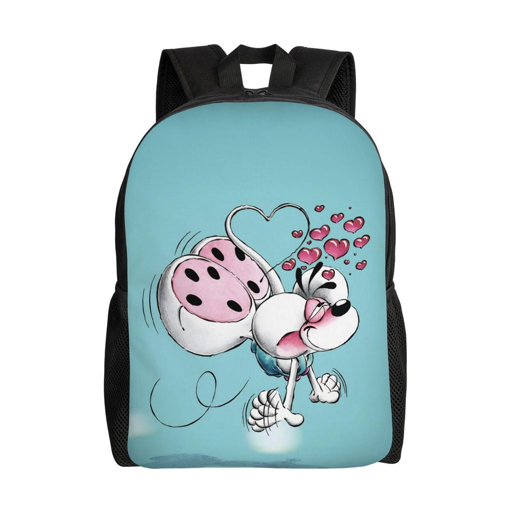 Cute Cartoon D-Diddl Mouse Backpack for Men Women Teenage High School Work Daypack Laptop Computer Canvas Bags Gift