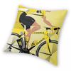 France Yellow Jersey Pillowcase Polyester Linen Velvet Creative Zip Decor Throw Pillow Case Sofa Cushion Cover