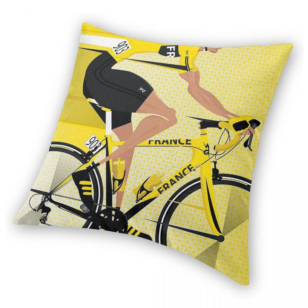 France Yellow Jersey Pillowcase Polyester Linen Velvet Creative Zip Decor Throw Pillow Case Sofa Cushion Cover