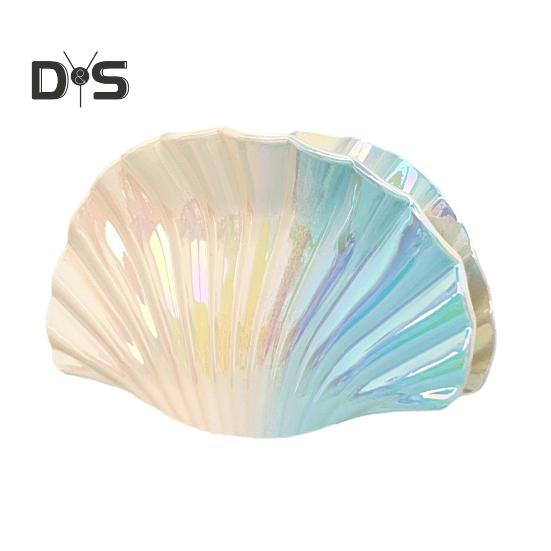 Haarspange Farbverlauf Hohles Design Muschelform Haarklammer Kunststoff Harz Material Starker Halt Hinterkopf Haarklammer