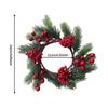 Christmas Candle Ring Handcrafted Candle Wreath with Red Berry Table Centerpeices for Anniversaries Door Winter Parties Wall