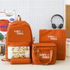 Vierteiliges Rucksack-Set Kinder-Schüler-Cartoon-Schultasche Damen Multifunktionaler Rucksack
