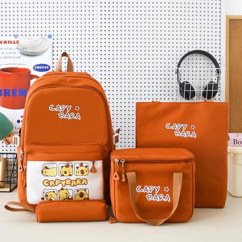 Vierteiliges Rucksack-Set Kinder-Schüler-Cartoon-Schultasche Damen Multifunktionaler Rucksack