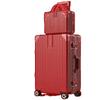 20-inch Bright Red Bridal Dowry Suitcase with Aluminum Frame and Combination Lock
