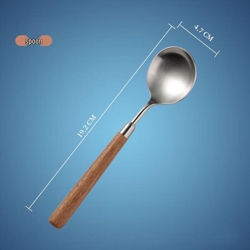 Zhi Shi Wooden Handle Western Cutlery Set