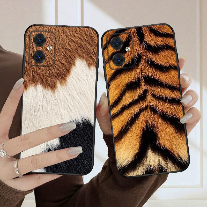 Tiger Skin Pattern For Motorola Moto G 04 05 14 15 24 34 35 54 55 75 84 85 Edge 40 50 Fusion 60 Fusion silicone soft phone case